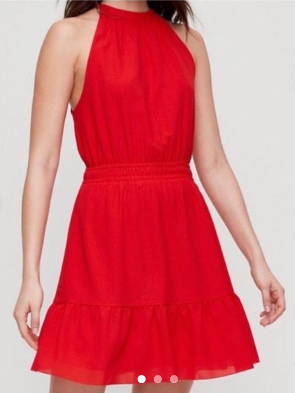Wilfred Aritzia Effet Red Halter Mini Dress Size small